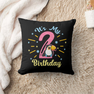 Niedlicher Toucan 2. Geburtstag 2 Jahr Geburtsherr Kissen