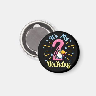 Niedlicher Toucan 2. Geburtstag 2 Jahr Geburtsherr Magnet