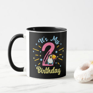 Niedlicher Toucan 2. Geburtstag 2 Jahr Geburtsherr Tasse