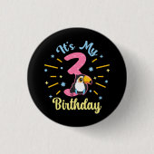 Niedlicher Toucan 3. Geburtstag 3. Geburtstag Mädc Button (Vorderseite)