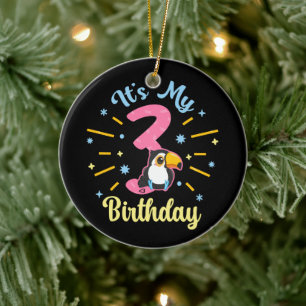 Niedlicher Toucan 3. Geburtstag 3. Geburtstag Mädc Keramik Ornament