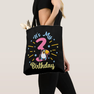Niedlicher Toucan 3. Geburtstag 3. Geburtstag Mädc Tasche