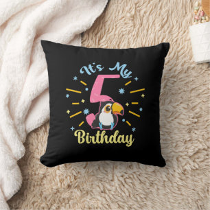 Niedlicher Toucan 5. Geburtstag 5. Geburtstag Mädc Kissen
