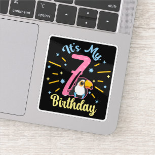 Niedlicher Toucan 7. Geburtstag 7. Geburtstag Aufkleber