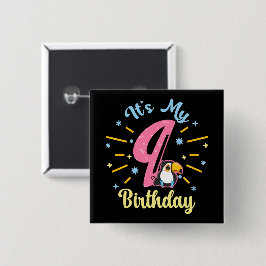 Niedlicher Toucan 9. Geburtstag 89. Geburtshaus Button
