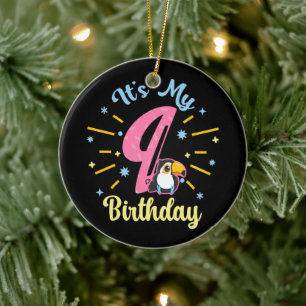 Niedlicher Toucan 9. Geburtstag 89. Geburtshaus Keramik Ornament