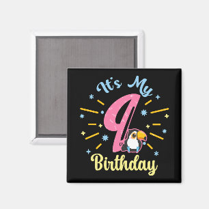 Niedlicher Toucan 9. Geburtstag 89. Geburtshaus Magnet