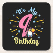 Niedlicher Toucan 9. Geburtstag 89. Geburtshaus Rechteckiger Pappuntersetzer (Vorderseite)