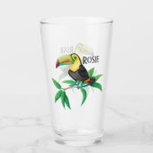 Niedlicher Toucan Beach Glass Glas (Rückseite)