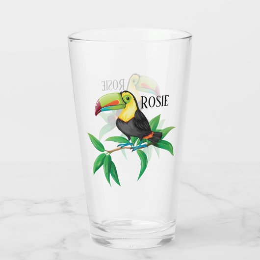 Niedlicher Toucan Beach Glass Glas (Rückseite)