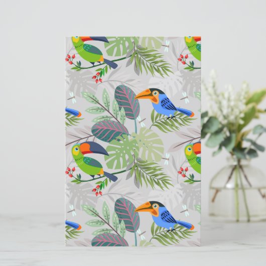 Niedlicher Toucan bird, Everybirdy Pattern, Wasser (Stehend Vorderseite)