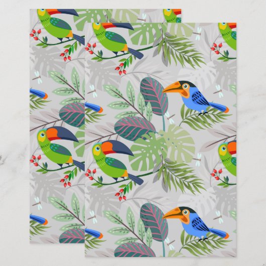 Niedlicher Toucan bird, Everybirdy Pattern, Wasser (Vorne/Hinten)