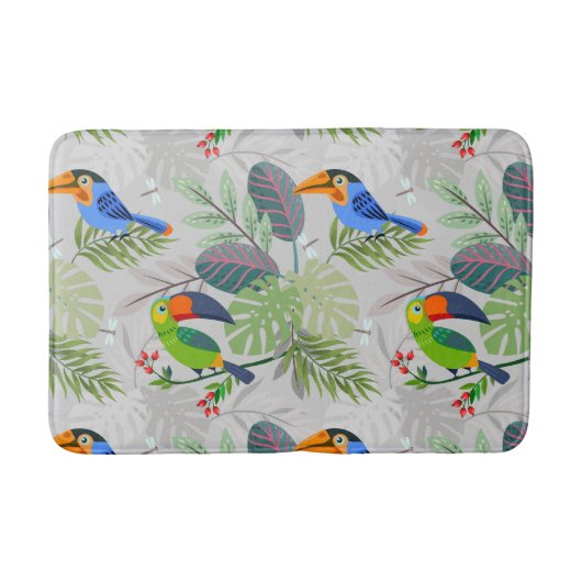 Niedlicher Toucan bird, Everybirdy Pattern, Wasser Badematte (Vorderseite)