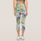 Niedlicher Toucan bird, Everybirdy Pattern, Wasser Capri Leggings (Rückseite)