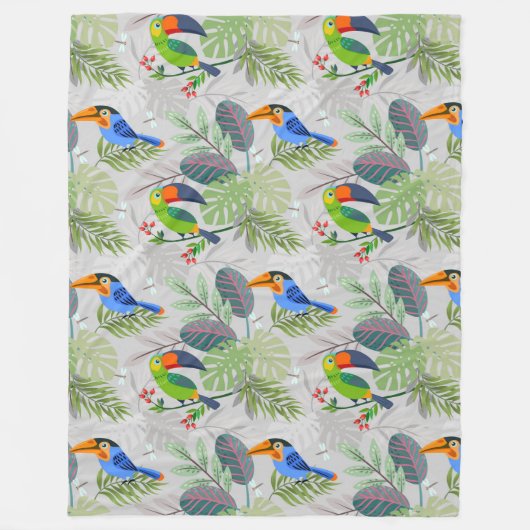 Niedlicher Toucan bird, Everybirdy Pattern, Wasser Fleecedecke (Vorderseite)