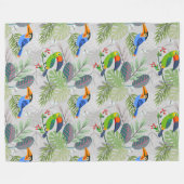 Niedlicher Toucan bird, Everybirdy Pattern, Wasser Fleecedecke (Vorderseite (Horizontal))