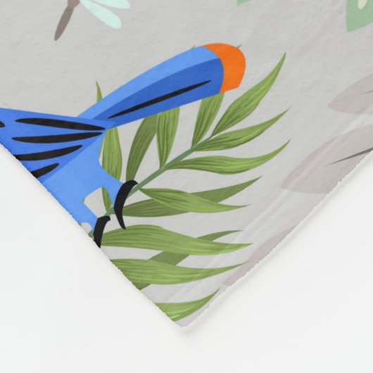 Niedlicher Toucan bird, Everybirdy Pattern, Wasser Fleecedecke (Ecke)