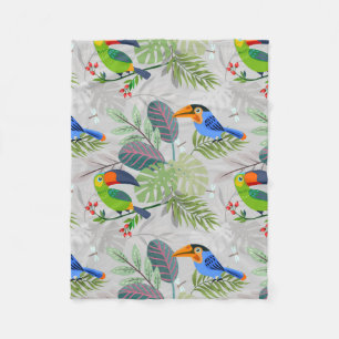 Niedlicher Toucan bird, Everybirdy Pattern, Wasser Fleecedecke