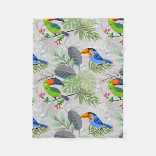 Niedlicher Toucan bird, Everybirdy Pattern, Wasser Fleecedecke (Vorderseite)