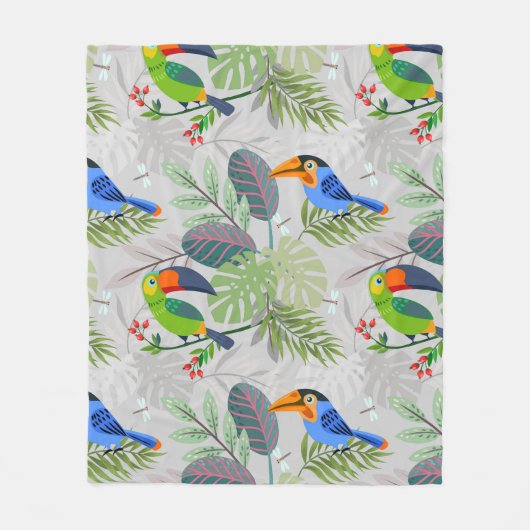 Niedlicher Toucan bird, Everybirdy Pattern, Wasser Fleecedecke (Vorderseite)