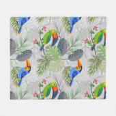 Niedlicher Toucan bird, Everybirdy Pattern, Wasser Fleecedecke (Vorderseite (Horizontal))