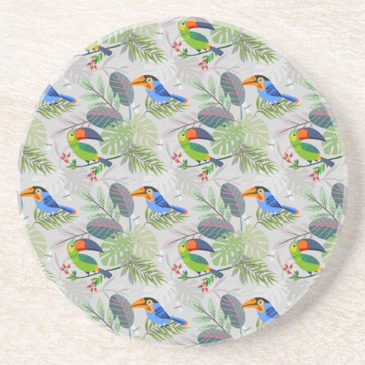 Niedlicher Toucan bird, Everybirdy Pattern, Wasser Getränkeuntersetzer (Vorne)