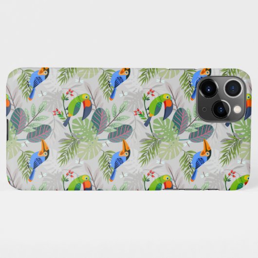 Niedlicher Toucan bird, Everybirdy Pattern, Wasser iPhone Hülle (Rückseite (Horizontal))