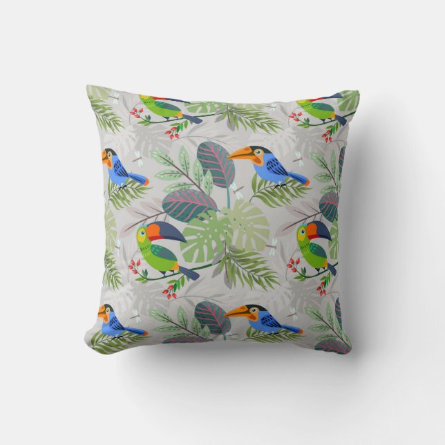 Niedlicher Toucan bird, Everybirdy Pattern, Wasser Kissen (Vorderseite)