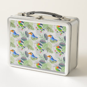 Niedlicher Toucan bird, Everybirdy Pattern, Wasser Metall Brotdose