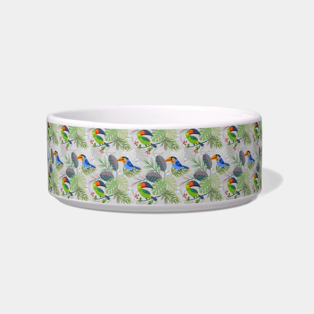 Niedlicher Toucan bird, Everybirdy Pattern, Wasser Napf (Vorderseite)