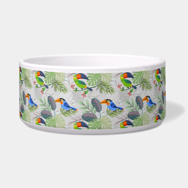 Niedlicher Toucan bird, Everybirdy Pattern, Wasser Napf (Vorderseite)