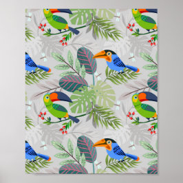 Niedlicher Toucan bird, Everybirdy Pattern, Wasser Poster
