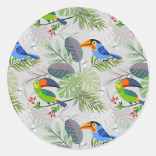 Niedlicher Toucan bird, Everybirdy Pattern, Wasser Runder Aufkleber