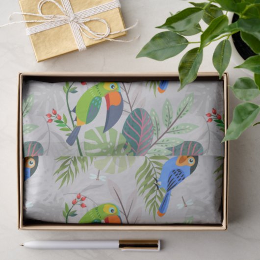 Niedlicher Toucan bird, Everybirdy Pattern, Wasser Seidenpapier (Geschenk)
