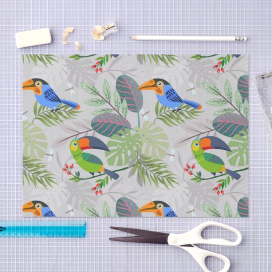 Niedlicher Toucan bird, Everybirdy Pattern, Wasser Seidenpapier (Handwerk)