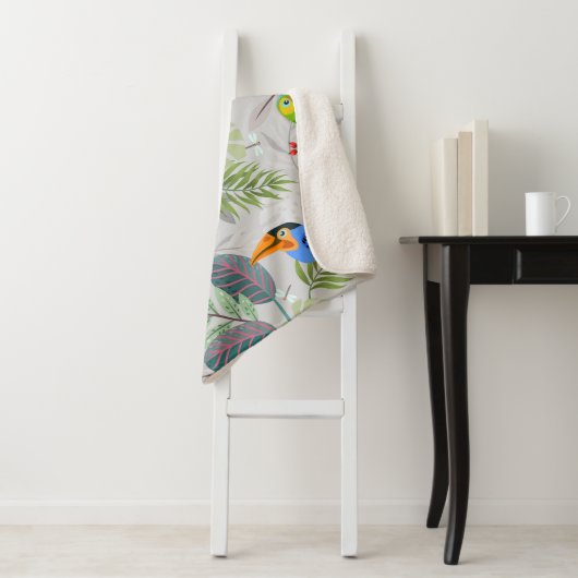 Niedlicher Toucan bird, Everybirdy Pattern, Wasser Sherpadecke (Beispiel)