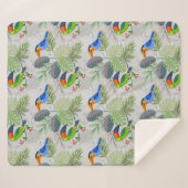 Niedlicher Toucan bird, Everybirdy Pattern, Wasser Sherpadecke (Vorderseite (Horizontal))