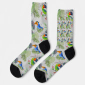 Niedlicher Toucan bird, Everybirdy Pattern, Wasser Socken (Linkes Detail)
