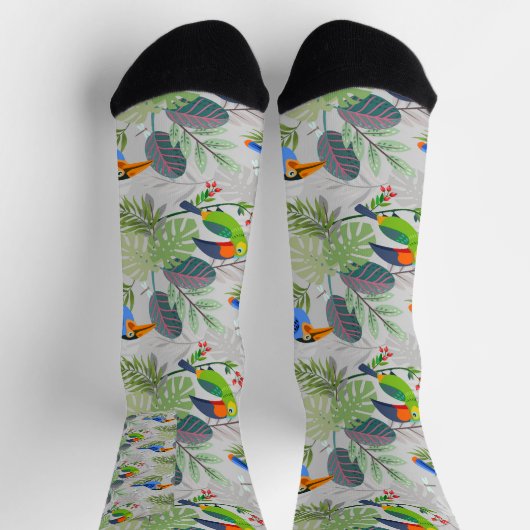 Niedlicher Toucan bird, Everybirdy Pattern, Wasser Socken (Oben)