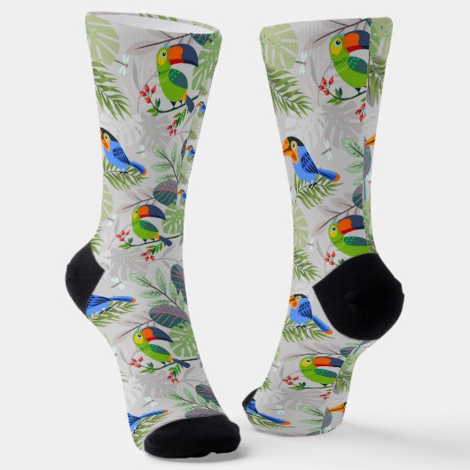 Niedlicher Toucan bird, Everybirdy Pattern, Wasser Socken (Gewinkelt)