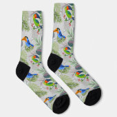 Niedlicher Toucan bird, Everybirdy Pattern, Wasser Socken (Rechts)