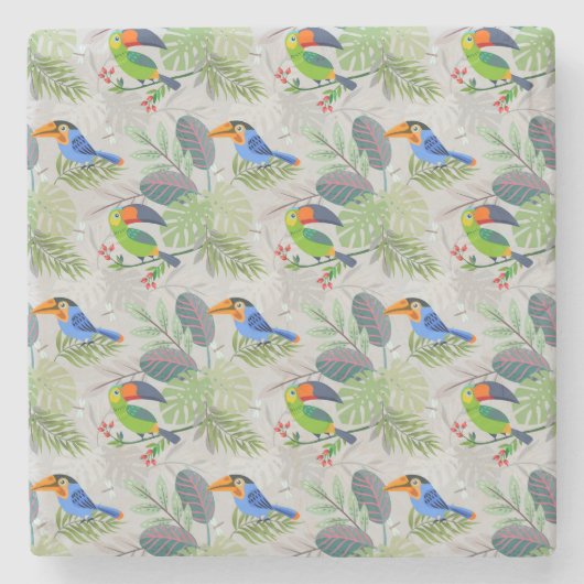 Niedlicher Toucan bird, Everybirdy Pattern, Wasser Steinuntersetzer (Vorderseite)