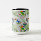 Niedlicher Toucan bird, Everybirdy Pattern, Wasser Tasse (Zentrum)