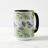 Niedlicher Toucan bird, Everybirdy Pattern, Wasser Tasse (VorderseiteRechts)