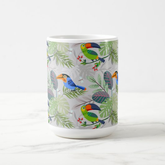 Niedlicher Toucan bird, Everybirdy Pattern, Wasser Verwandlungstasse (Zentrum)
