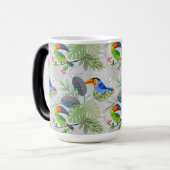 Niedlicher Toucan bird, Everybirdy Pattern, Wasser Verwandlungstasse (Vorderseite Links)