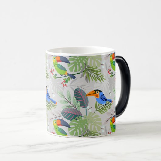 Niedlicher Toucan bird, Everybirdy Pattern, Wasser Verwandlungstasse (VorderseiteRechts)