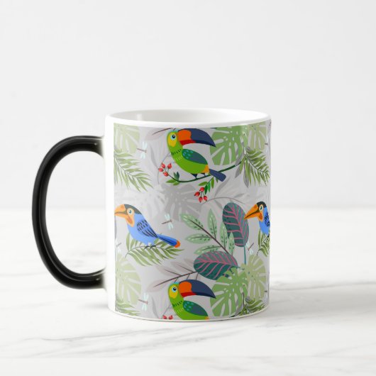 Niedlicher Toucan bird, Everybirdy Pattern, Wasser Verwandlungstasse (Links)