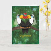 Niedlicher Toucan Lesbian HochzeitsGratulationskar Karte (Gelbe Blume)