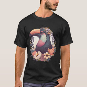 Niedlicher Toucan Tropical Bird Blume Crosse Jungl T-Shirt